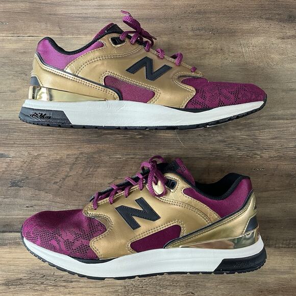 New Balance Revlite 1550 Metallic Gold Magenta Floral WL1550MA Women’s Size 10 B - Picture 2 of 9